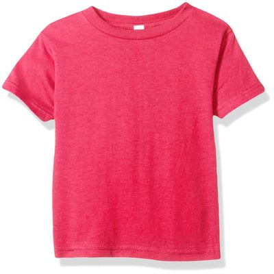 Clementine Apparel Baby Little Girls' Short-Sleeve Basic T-Shirt, Hot Pink, 7