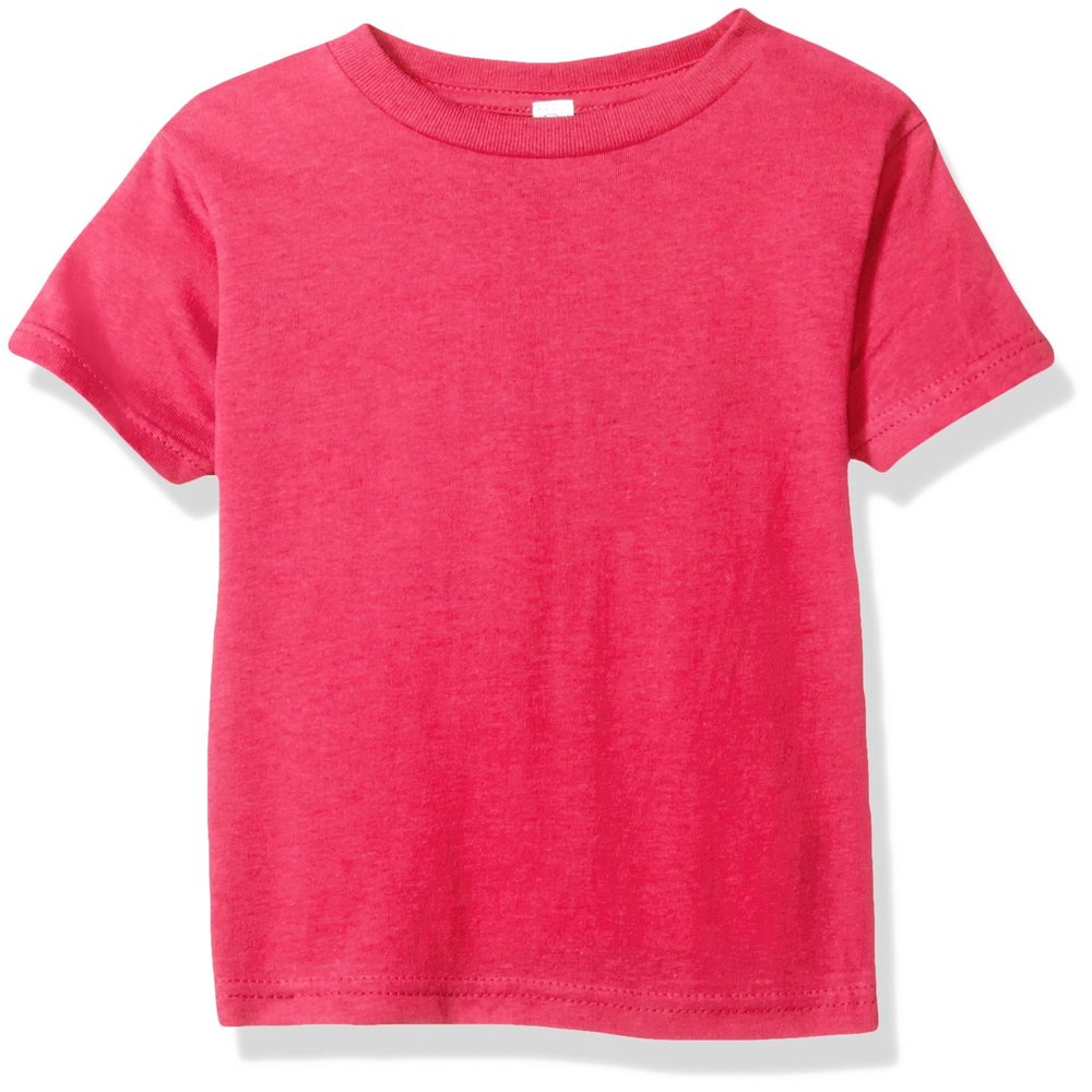 Clementine Apparel Baby Little Girls' Short-Sleeve Basic T-Shirt, Hot Pink, 7