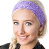 Hipsy Adjustable & Stretchy Lace Xflex Wide Headbands for Women Girls & Teens (Lace Purple) view 1
