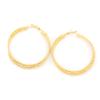 24K Gold Plated Big Round Textured Twist Overlapping Triple Hoop Earrings (D:5.6cm) view 1