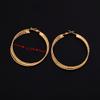 24K Gold Plated Big Round Textured Twist Overlapping Triple Hoop Earrings (D:5.6cm) view 2