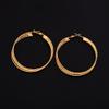 24K Gold Plated Big Round Textured Twist Overlapping Triple Hoop Earrings (D:5.6cm) view 3