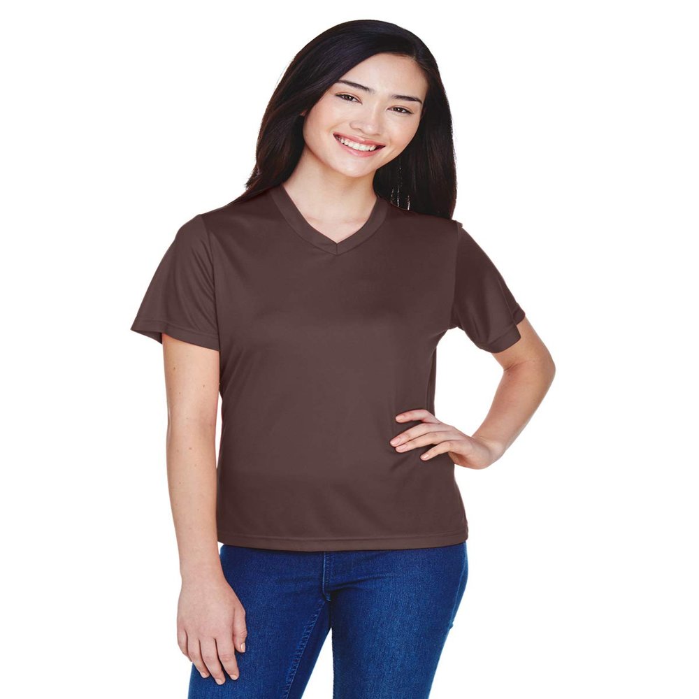 Team 365 Ladies' Zone Performance T-Shirt M SPORT DARK BROWN