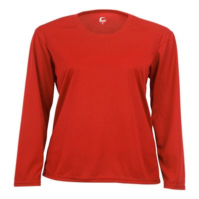 Badger Sport C2 Red Ladies Small Long Sleeve Wicking Tee
