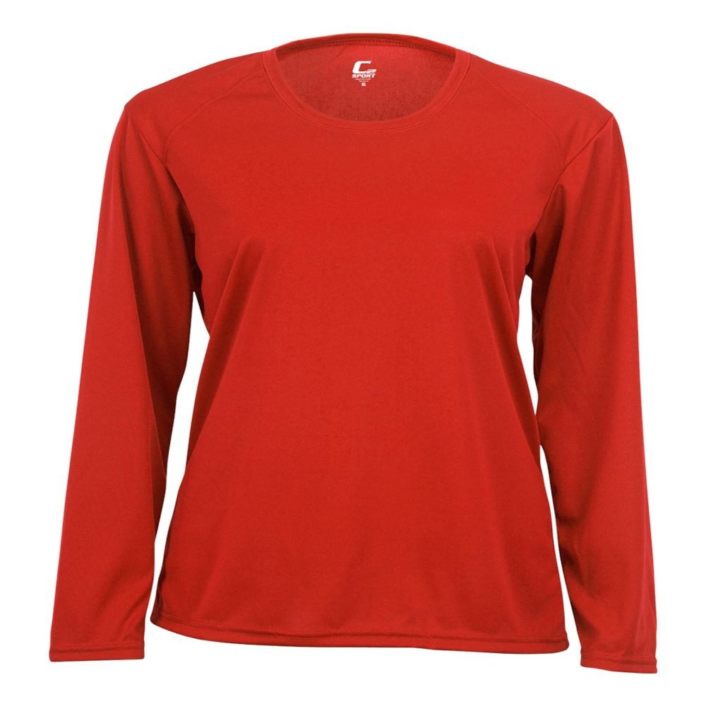 Badger Sport C2 Red Ladies Small Long Sleeve Wicking Tee