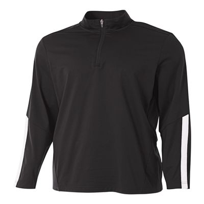 Black Adult Medium Sports 1/4 Zip Moisture Wicking Cool & Comfortable Warm-up Jacket