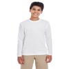 UltraClub Youth Cool & Dry Performance Long-Sleeve Top XL WHITE view 1