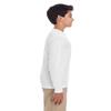 UltraClub Youth Cool & Dry Performance Long-Sleeve Top XL WHITE view 2