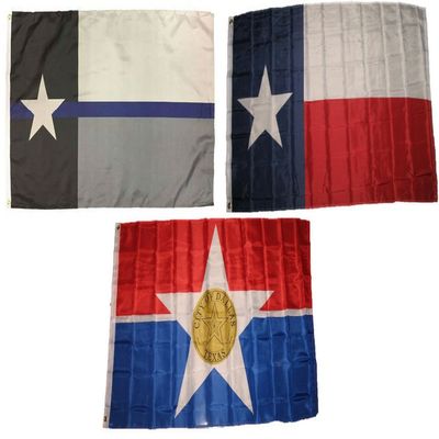 3x5 3'x5' Wholesale Police Blue & State of Texas & City of Dallas Flag Set