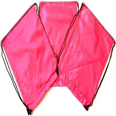 3 Pack PINK Nylon Drawstring Backpacks Sackpack Tote Cinch Gym Bag - Select from a Variety of Colors! (Regular, Pink)
