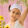Peppercorn Kids Girls Eyelet Flower Bandana Headband - Orange Soda (3-12 Y) view 3