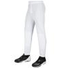 CHAMPRO boys Pull-up Baseball Performance Polyester Pull Up Pant, White, X-Small US view 1