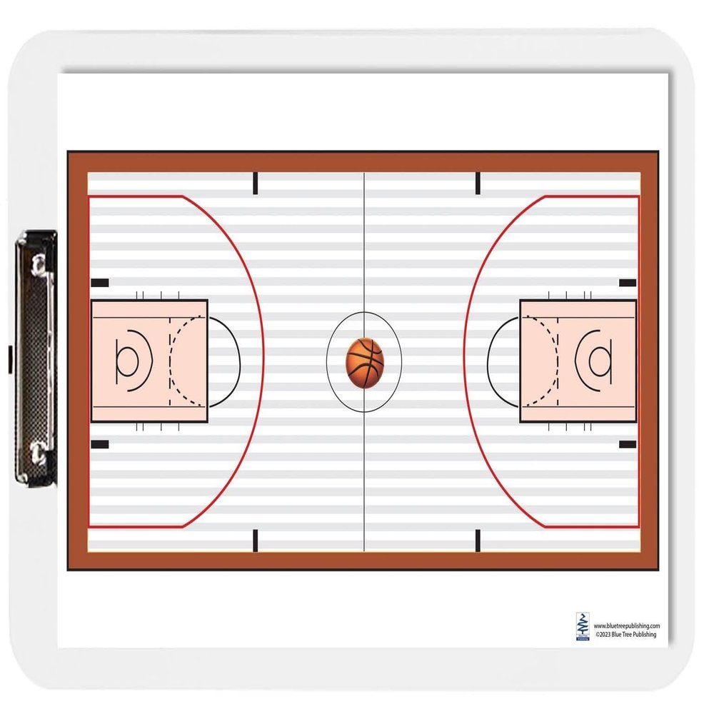 Basketball Dry Erase Clipboard Two Sided for Coaches,Players or Sport Fans