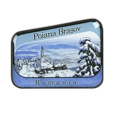 Collectible Novelty Pin for Backpack, Scarf - Made From Jeweler Class Metal - Spartan and the Green Egg Explorer Pin Series: Poiana Brasov, Romania (169)