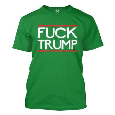 Haase Unlimited Fuck Trump - Anti Republican Conservative Men's T-Shirt (Kelly, Small)