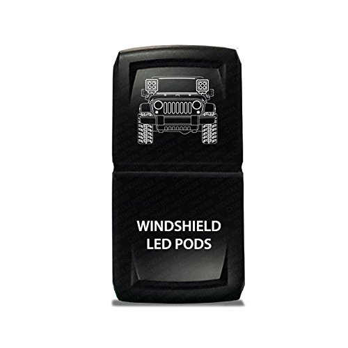 CH4X4 Rocker Switch V2 Windshield Led Pods Symbol - Green Led