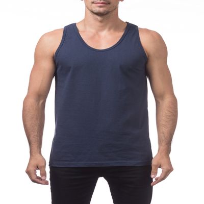 Pro Club Mens Heavyweight Cotton Tank Top Outerwear, Navy, Small