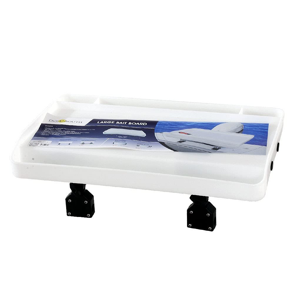 Oceansouth Large Bait Board Rail Mount | Heavy Duty Marine Cutting Board & Fishing Rigging Station for Boats