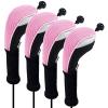 Andux 4pcs/Pack Long Neck Golf Hybrid Club Head Covers Dial No. Tag CTMT-02 Pink view 1