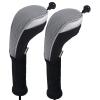 Andux 2pcs/Pack Long Neck Golf Hybrid Club Head Covers Interchangeable No. Tag CTMT-02 Grey view 1