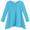 City Threads Sharkbite Shark Bite Girls Long Sleeve Tshirt Dress - Casual Everyday Cute Top Tunic Blouse Soft Natural Cotton Perfect for Sensitive Skin SPD Sensory Friendly, Turquoise, 8 view 1