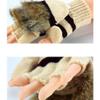 LerBen Women Winter Gloves Wool Fingerless Texting Gloves with Mitten Cover view 2