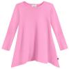 City Threads Sharkbite Shark Bite Girls Long Sleeve Tshirt Dress - Casual Everyday Cute Top Tunic Blouse Soft Natural Cotton Perfect for Sensitive Skin SPD Sensory Friendly, Medium Pink, 4 view 1