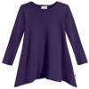 City Threads Sharkbite Shark Bite Girls Long Sleeve Tshirt Dress - Casual Everyday Cute Top Tunic Blouse Soft Natural Cotton Perfect for Sensitive Skin SPD Sensory Friendly, Purple, 12 view 1