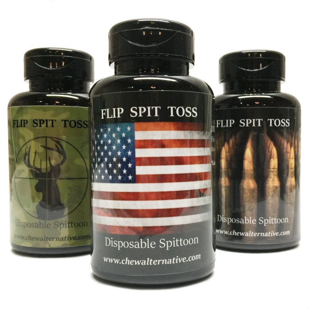 Mud Bud Portable & Disposable Spittoon - Set of 3 - Bullets, American Flag & Deer Hunter