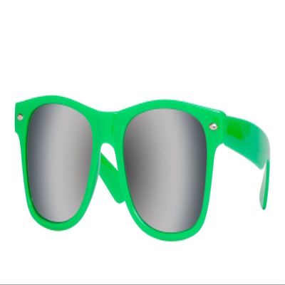 Gravity Shades Horn-Rimmed Mirror Sunglasses, Green
