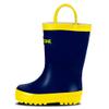 LONECONE Rain Boots with Easy-On Handles in Solid Colors for Boys and Girls, Play-Proof Flexible Rubber, Durable Non-Slip Treads, Kid-Friendly for Hours of Joy - Navy Blue, 7 Toddler view 1