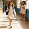 Bienzoe Girls School Uniform Jumper: Stretch Fit Pleated Hem Kids Sleeveless Dress Khaki 14 view 2