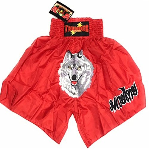 Muay Thai Wolf Shorts (42, Red)