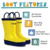 LONECONE Rain Boots with Easy-On Handles in Solid Colors for Boys and Girls, Play-Proof Flexible Rubber, Durable Non-Slip Treads, Kid-Friendly for Hours of Joy - Classic Yellow, 13 Little Kid view 3