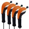 Andux 4pcs/Pack Long Neck Golf Hybrid Club Head Covers Dial No. Tag CTMT-02 Orange view 1