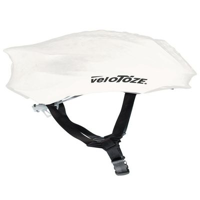 veloToze Helmet Cover - White (One Size) for Bike Helmets
