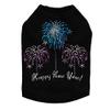 Happy New Year Fireworks - Bling Rhinestone New Year Dog Shirt, 2XL Black view 1