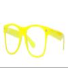 Gravity Shades Horn-Rimmed Clear Sunglasses, Neon Yellow view 1