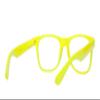 Gravity Shades Horn-Rimmed Clear Sunglasses, Neon Yellow view 3