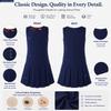 Bienzoe Girls School Uniform Jumper: Sleeveless Pleated Dress Navy 10 view 4
