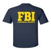 All Things Apparel FBI Federal Bureau of Investigation Front & Back Men's T-Shirt- Med Navy (ATA241) view 1