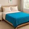 Open Road Goods Handmade Solid Color Yoga Blanket - Thick Mexican Blanket or Throw - Made for Yoga! (Blue Blanket) view 2