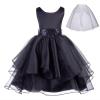 ekidsbridal Wedding Ruffles Organza Flower Girl Dress Sequin Toddler Pageant Free Petticoat 012s view 1