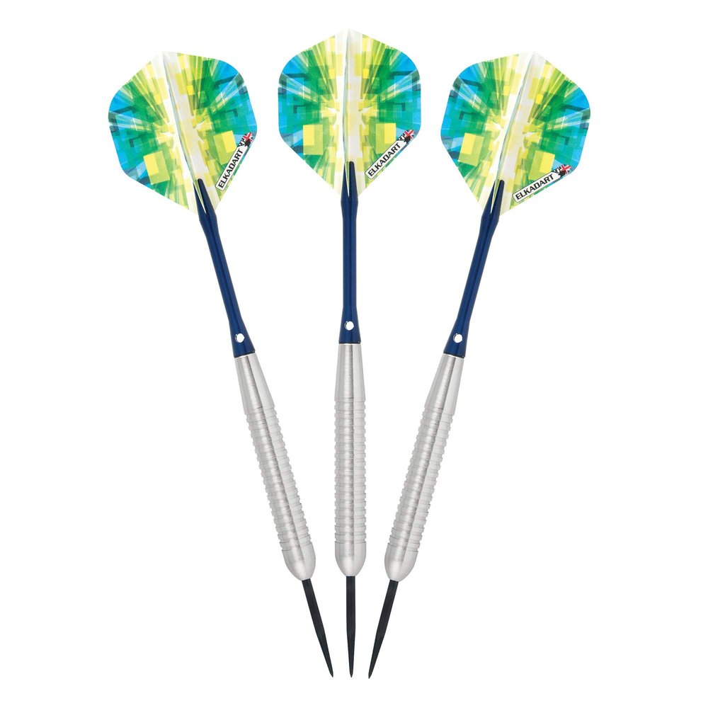 Elkadart unisex adult Elkadart Prism Steel Tip Darts with Storage Travel Case 22 Grams, Silver, 22g US