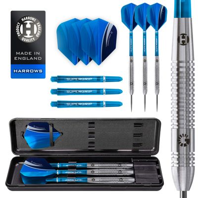 Harrows Genesis Darts, Tungsten Steel Tip Darts Set, Includes High-Grade Shafts, Aerodynamic Dart Flights, Available in Sizes 21g, 22g, 23g, 24g, 25g & 26g