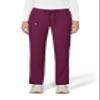 KOI Lite Peace Women's 6-Pocket Stretch Scrub Pants Wine Small Tall view 1