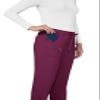 KOI Lite Peace Women's 6-Pocket Stretch Scrub Pants Wine Small Tall view 3