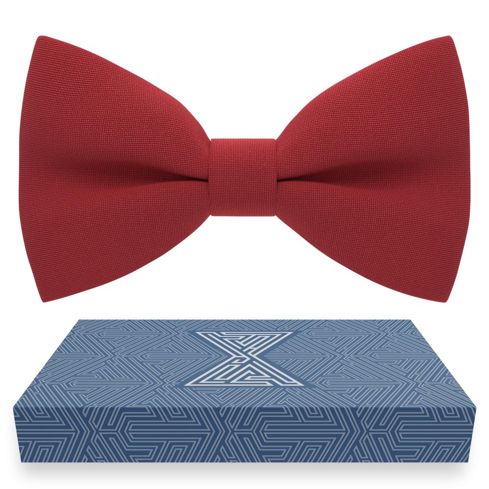 Baby Boys Red Bow Tie Gabardine Fabric Material for Kids Bowtie, Toddler Bow ties Formal Pre-Tied Tuxedo Clip on Shape Infant Handmade Bow ties for Any Ages in Solid Colors(Small, Red)