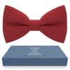 Baby Boys Red Bow Tie Gabardine Fabric Material for Kids Bowtie, Toddler Bow ties Formal Pre-Tied Tuxedo Clip on Shape Infant Handmade Bow ties for Any Ages in Solid Colors(Small, Red) view 1