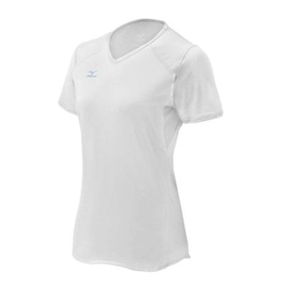 Mizuno Women's Techno VI Short Sleeve Volleyball Jersey, White, X-Small